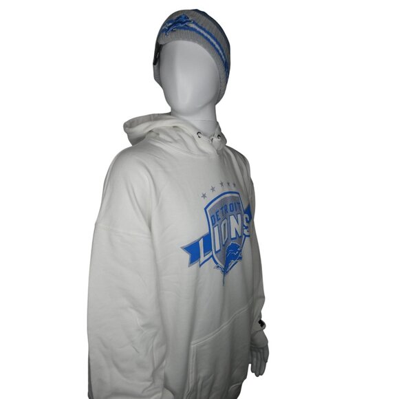 Starter NFL Team Apparel Detroit Lions Men's White Pullover‎ Hoodie Size XXL - Picture 8 of 16